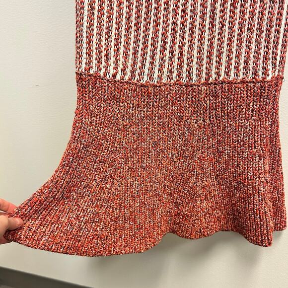 Derek Lam Orange Cream Boho Chic Crochet Resort Sleeveless Mermaid Sweater Dress - Picture 8 of 12